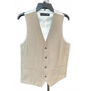 NEW JACKSON JAMES men's linen vest in darker tan